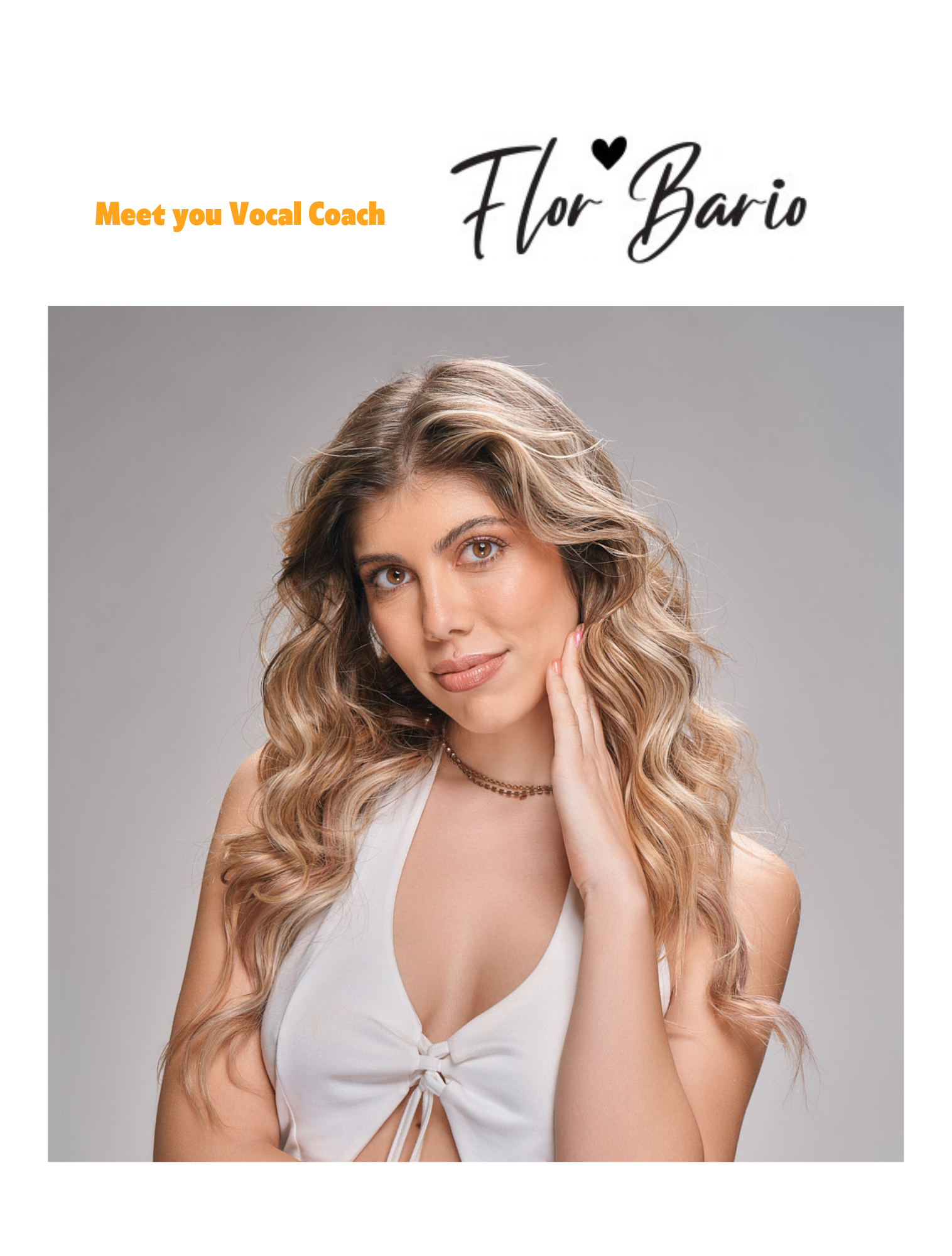 Flor Bario - Professional Voice Coach in Buenos Aires, Argentina. Certified vocal training and singing lessons.